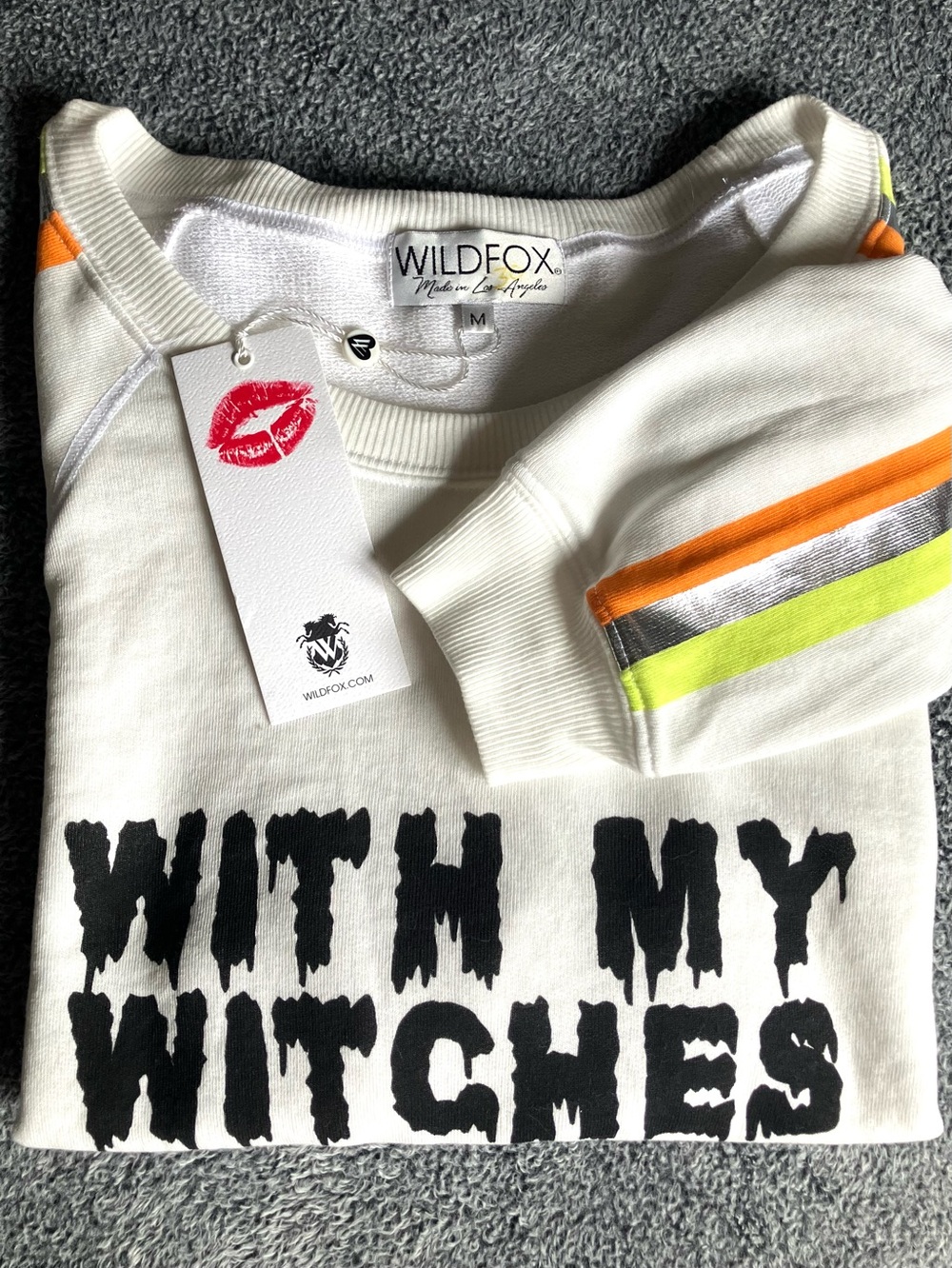 NWT Wildfox With My Witches Sommers Sweatshirt Vintage Black Sz. M #CO46C157